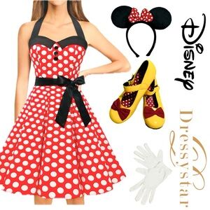 DRESSYSTAR Vintage Polka Dot Retro Minnie Mouse Halloween Costume Dress Size 3X